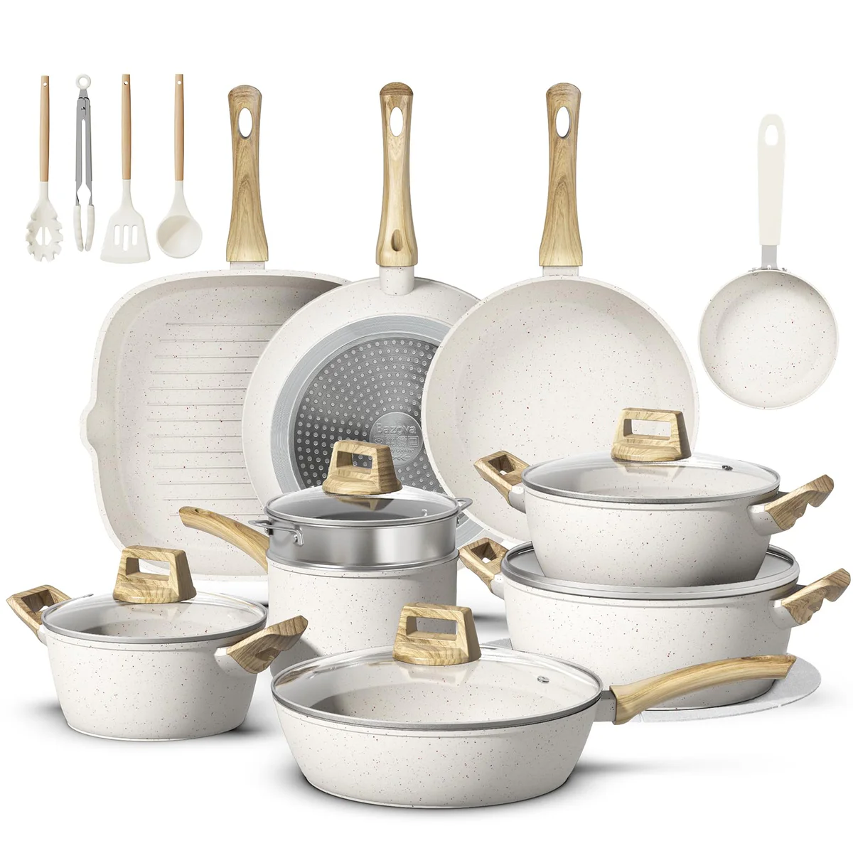 Bazova 25-Piece Non-Stick Cookware Set