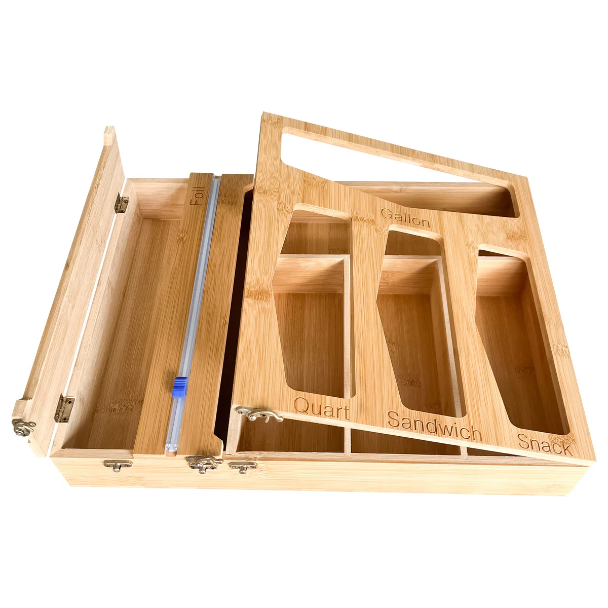 Generic Bamboo Ziplock Bag & Wrap Organizer