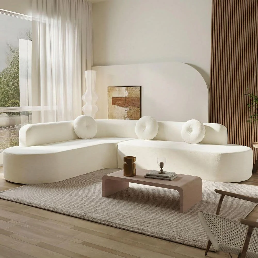 Harper & Bright Designs Chenille L-shaped Sectional Sofa
