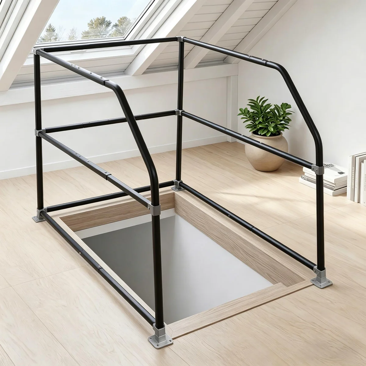 Lot #1426A: ZHDZKJ Lift Attic Ladder Safety Railin | MAC.BID