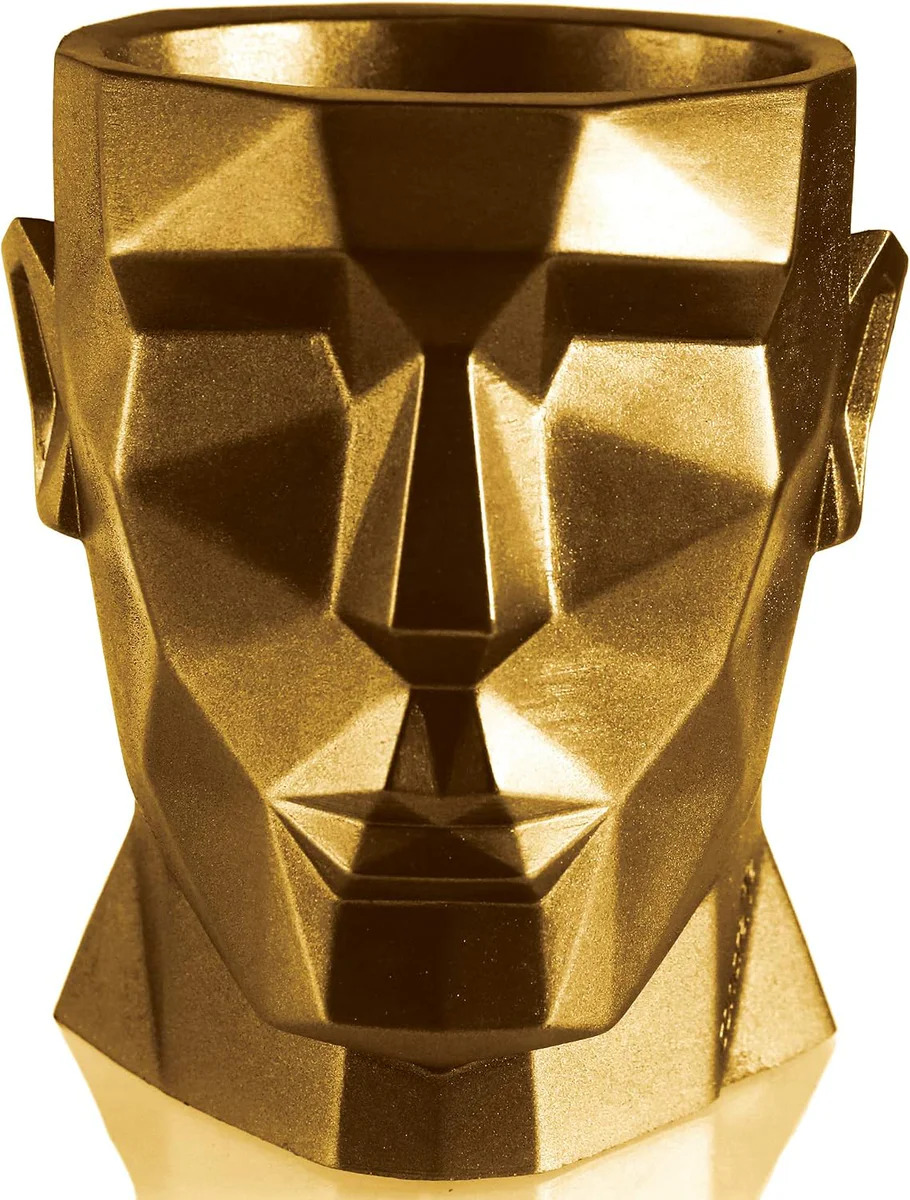 CONCRETTE Apollo Flower Pot Cement Planter with Gold Finish 