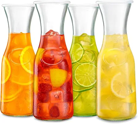 Vikko Glass Water Carafe with Lids Set of 4 