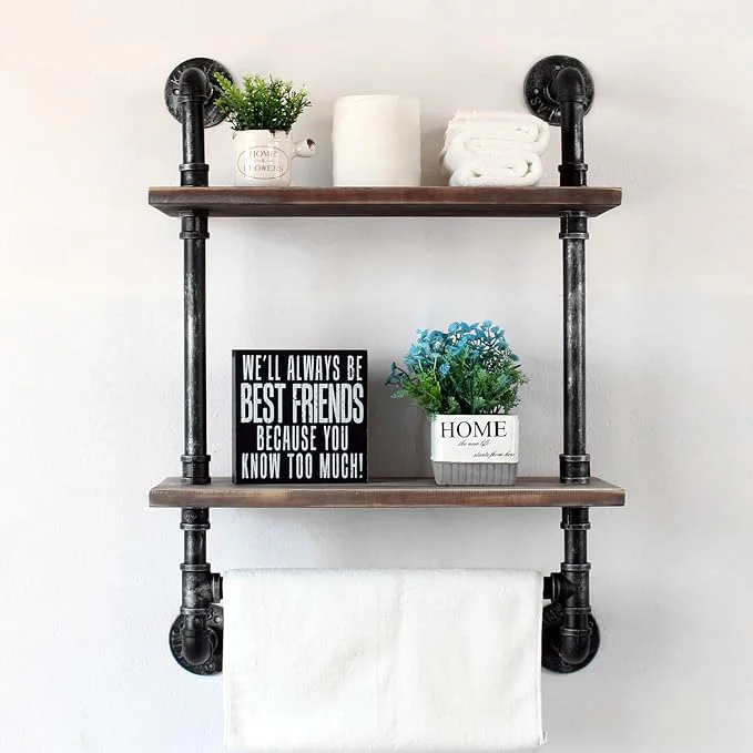  MBQQ Industrial Pipe Bathroom Shelf