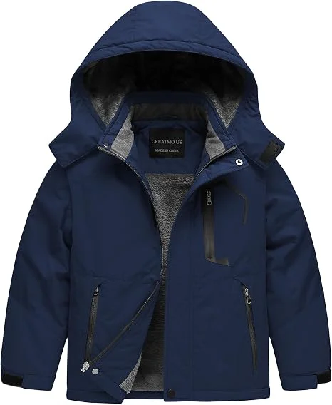 CREATMO US Boy's Waterproof Ski Jacket