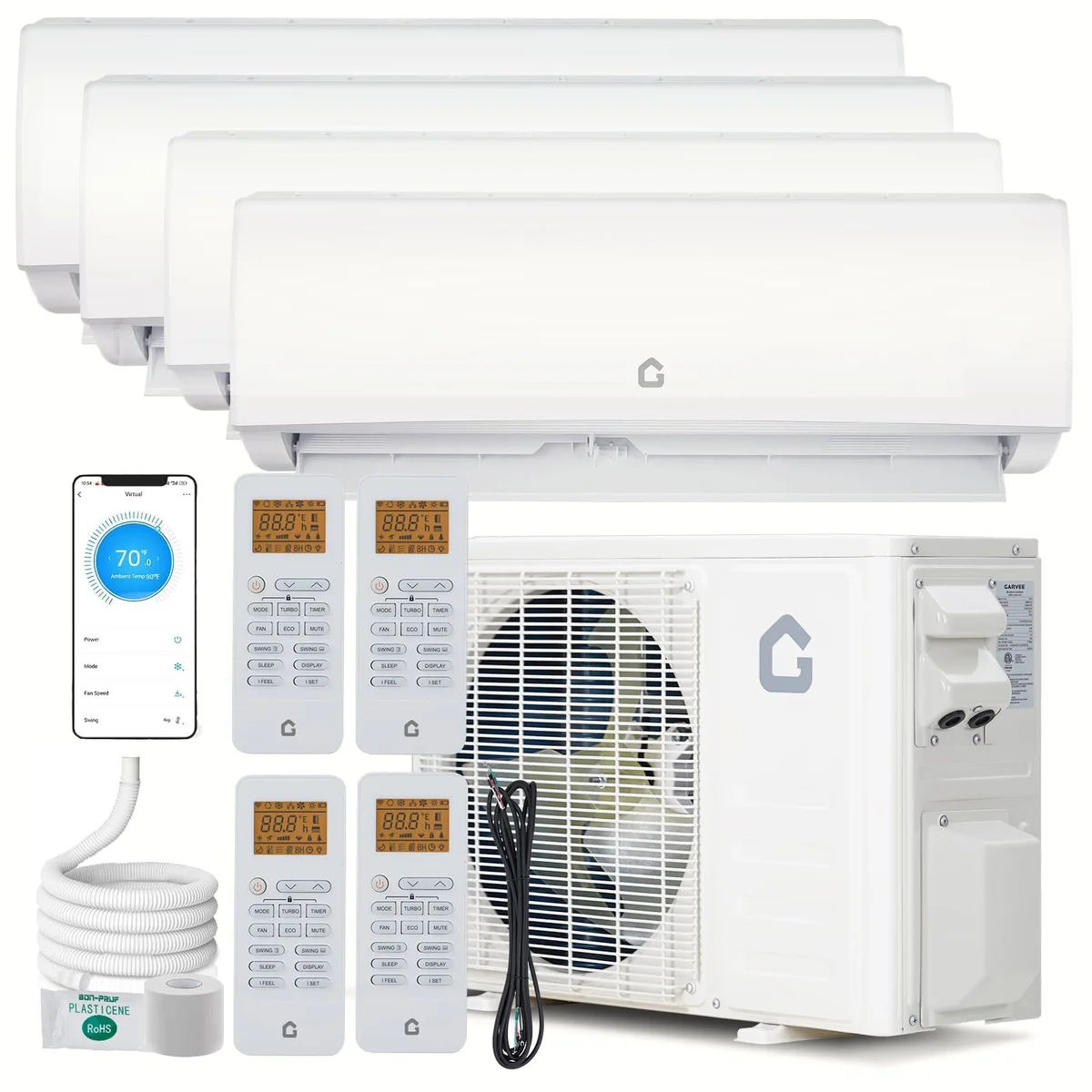 GarveeTech 4 Zone Ductless Mini Split AC Heat Pump 35000 BTU