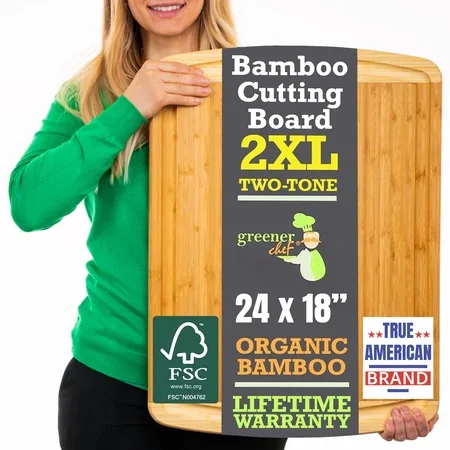 Greener Chef 24" Bamboo Cutting Board 