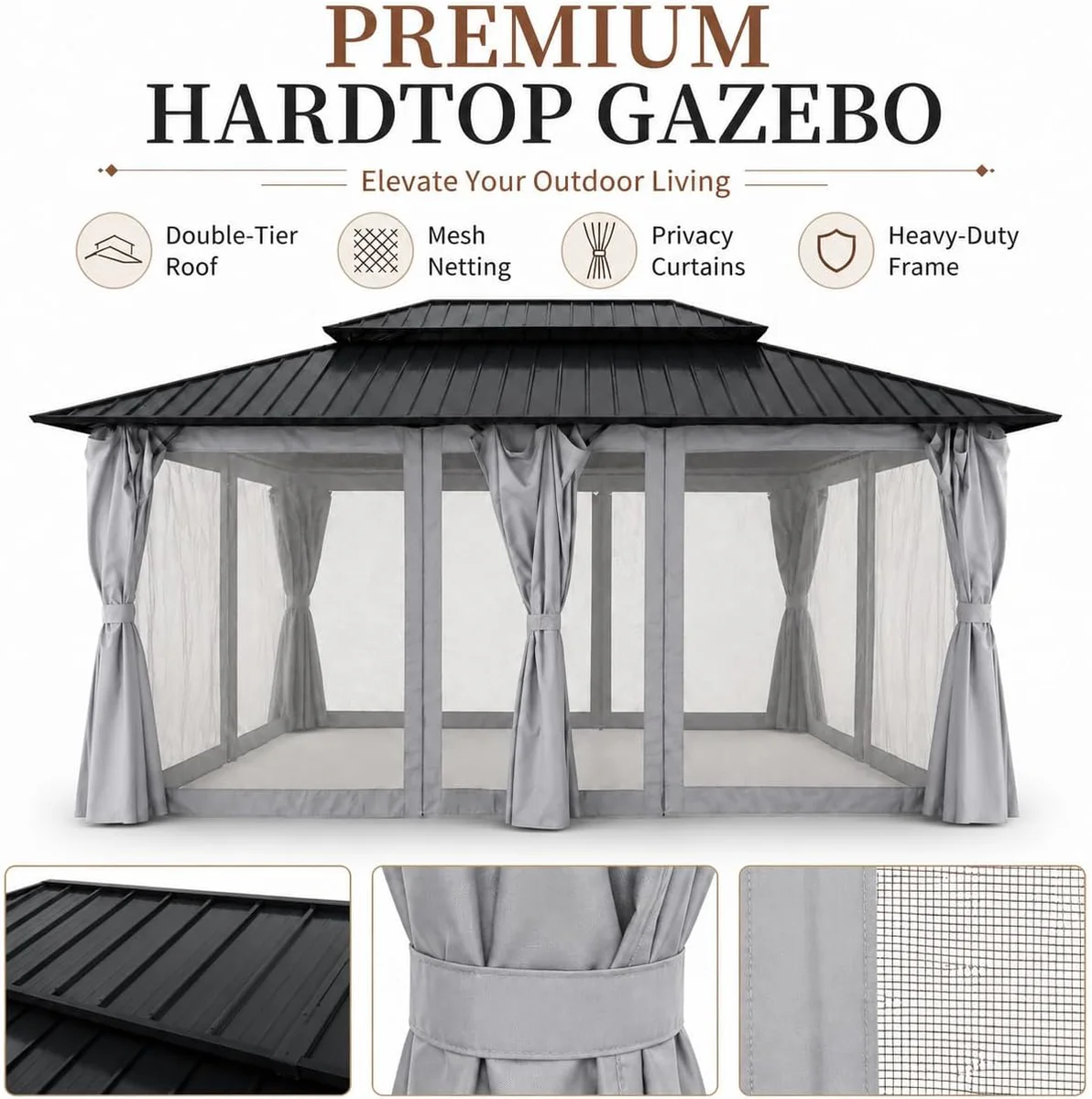 Kingdura Outdoor Hardtop Gazebo