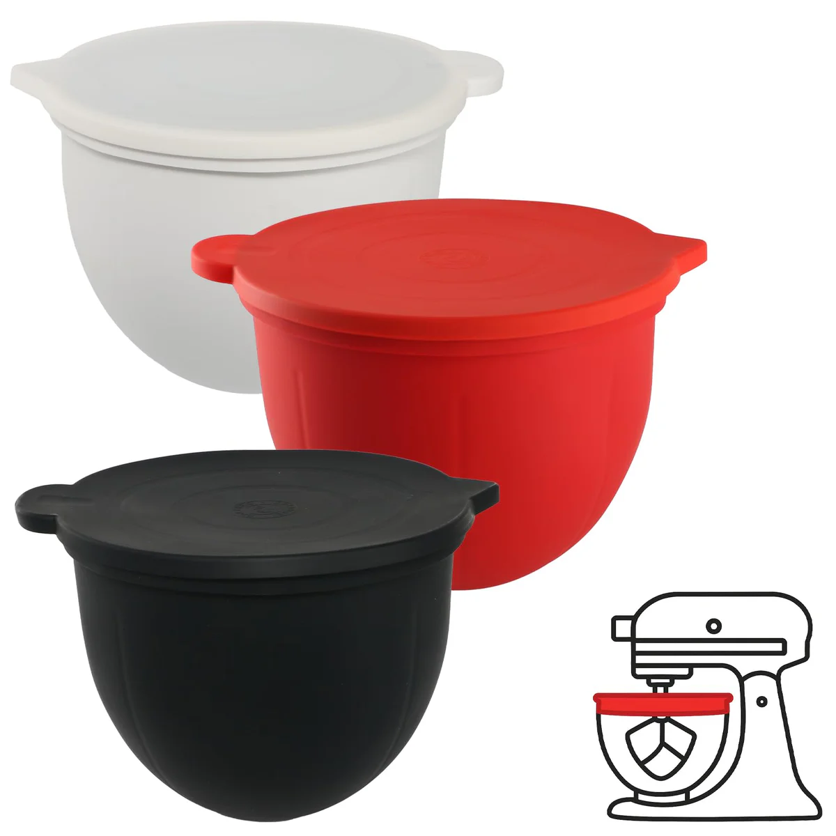 Eascandy Silicone Liners for KitchenAid 7-Quart Stand Mixer- 3 Pack.