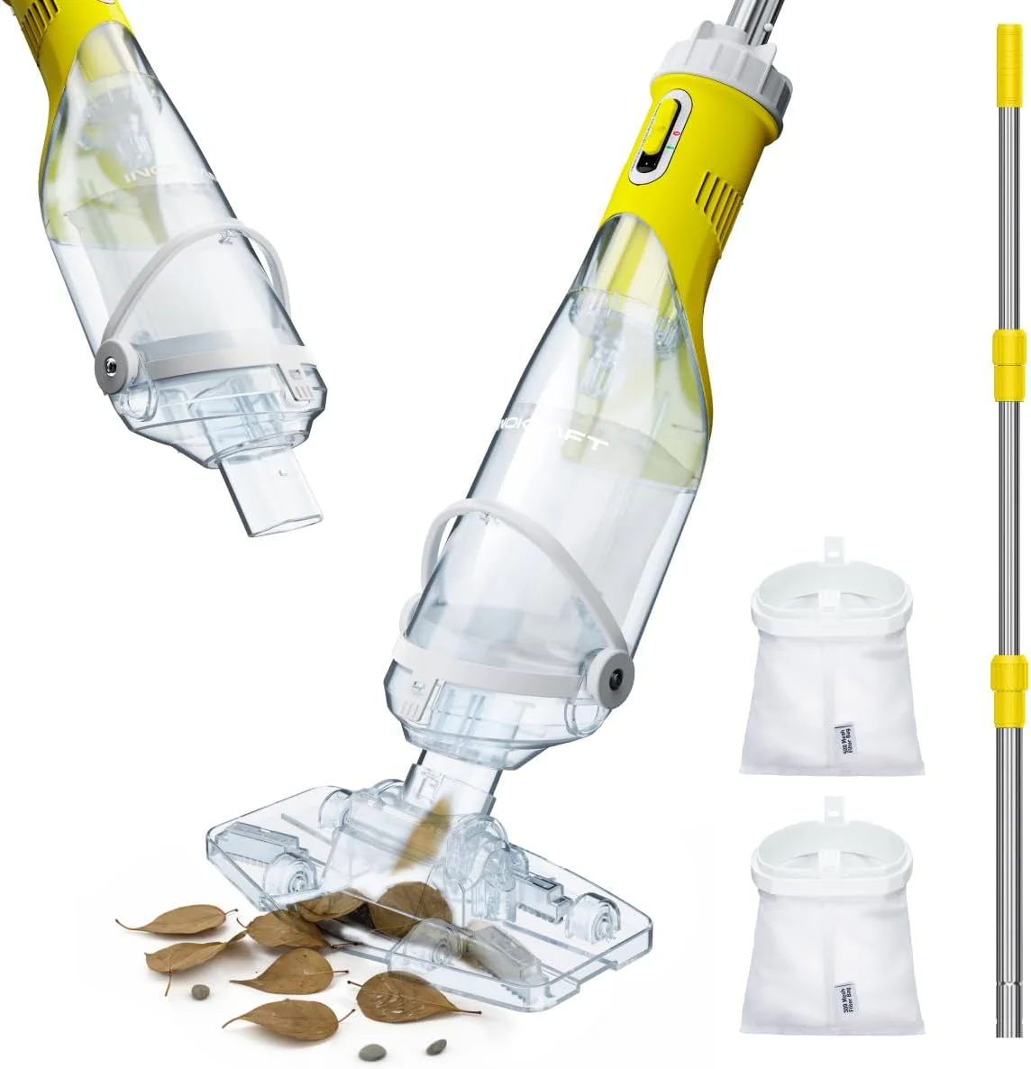 InoKraft Cordless Swimming Pool Vacuum Cleaner, Yellow