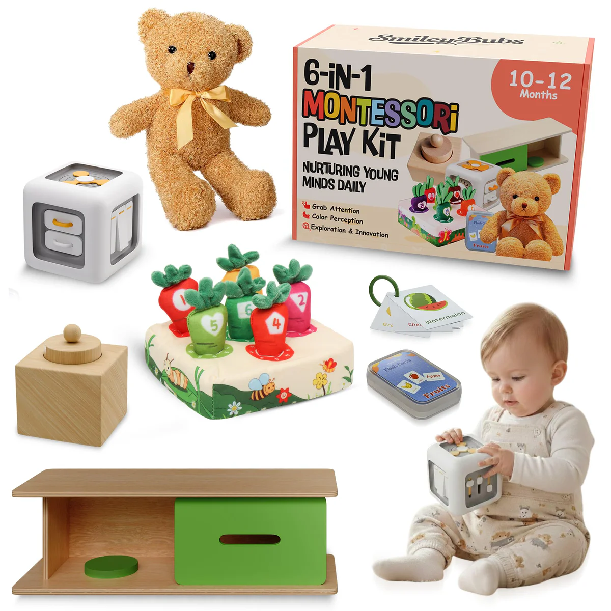 SmileyBubs 6-in-1 Montessori Play Kit