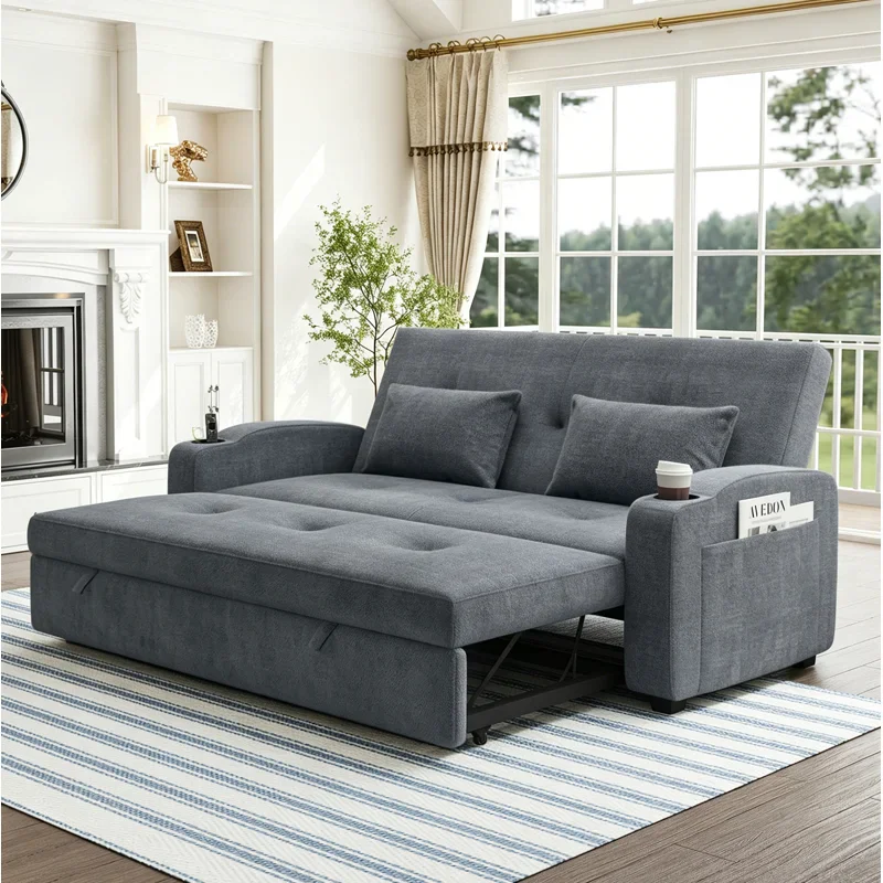Ebern Designs 82" Upholstered Convertible Sleeper Sofa